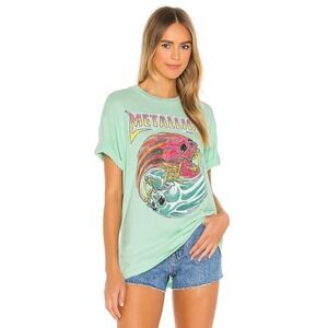 Daydreamer‎ Metallica Yin Yang Weekend Tee in Mint Women's Size Small